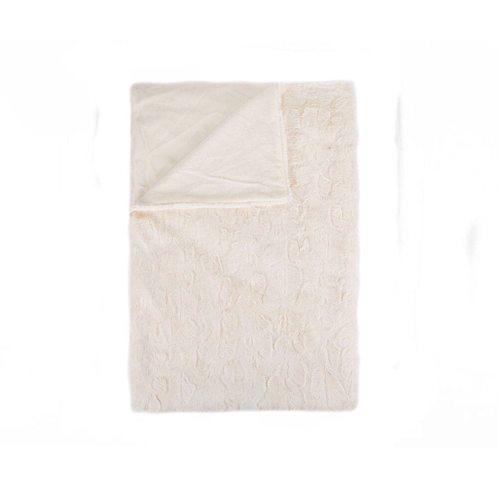 Luxe Home Decor Classic Faux Fur Throw | 1-Piece | Reno off-white | 50"x60"